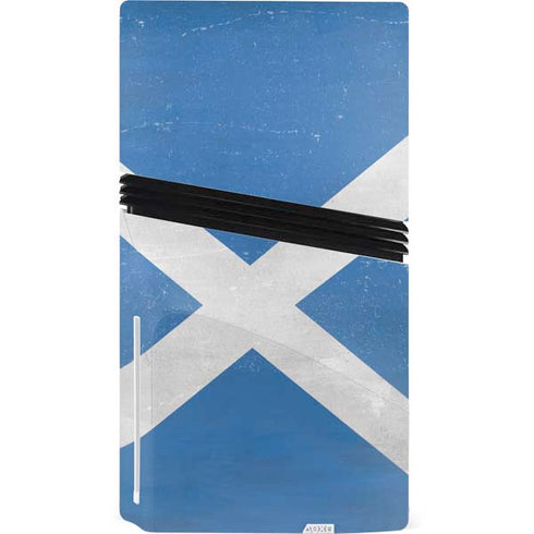 Scotland Flag Distressed PS5 Pro Disk Console Skin